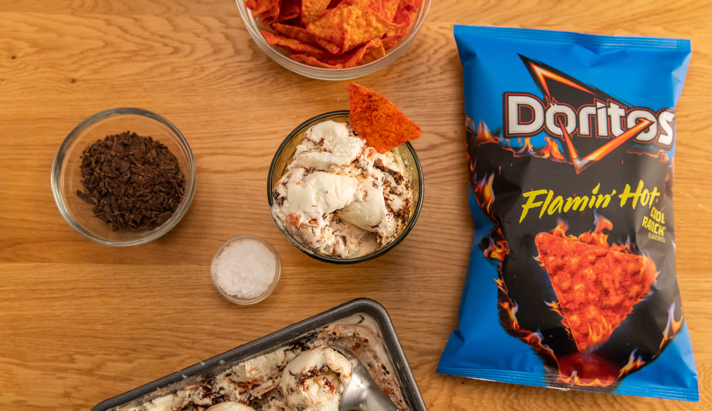 Doritos® Flamin’ Hot® Cool Ranch Chocolate Fudge Ice Cream More