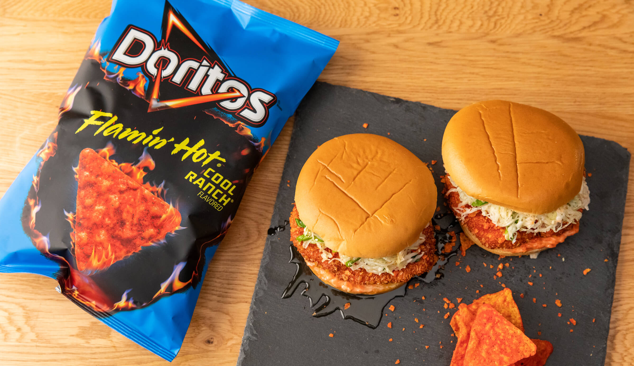 Doritos® Flamin’ Hot® Cool Ranch® Crispy Chicken Sandwich More Smiles With Every Bite